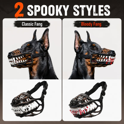 Halloween Scary Dog Muzzle Costume with Bloody Fangs