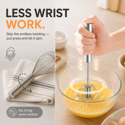 🔥Last Day 50% OFF - ⚡2-Pack Hand-Push Rotary Whisk – Press, Spin & Mix with Ease