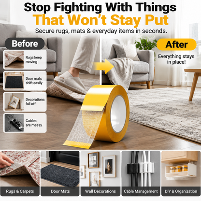 🔥LAST DAY 50% OFF - Heavy-Duty Double-Sided Grid Tape – Strong Hold, Easy Tear & Clean Removal