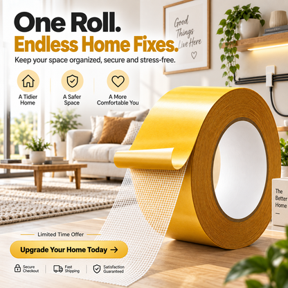 🔥LAST DAY 50% OFF - Heavy-Duty Double-Sided Grid Tape – Strong Hold, Easy Tear & Clean Removal