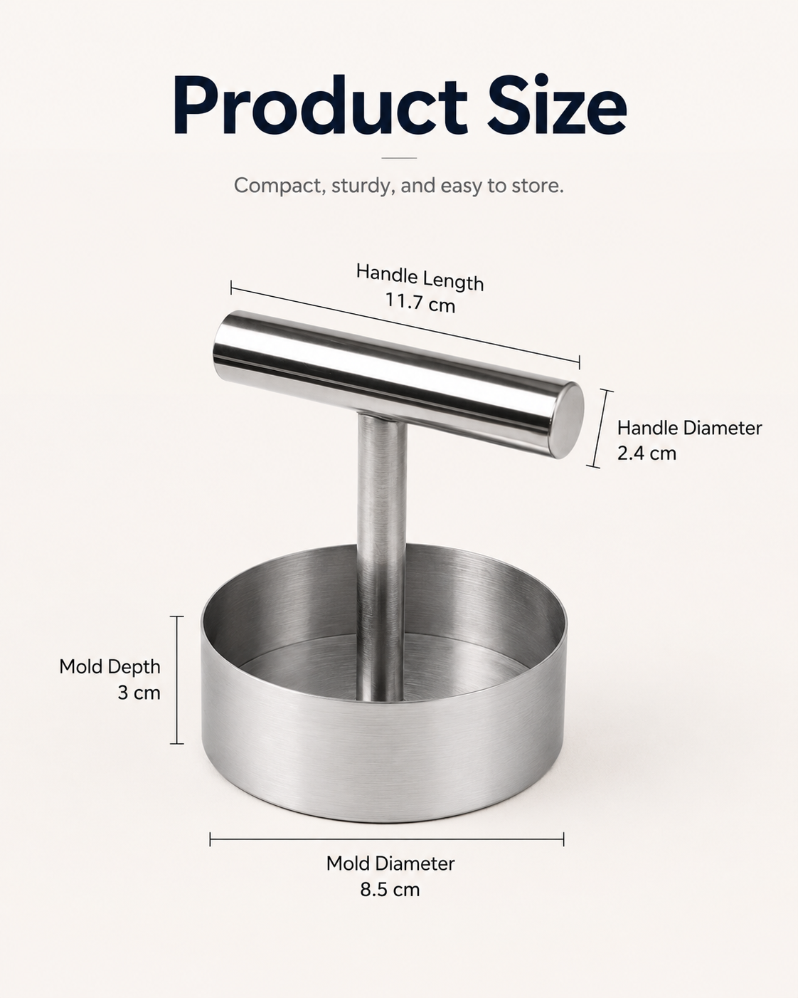 🔥Last Day 50% OFF - Stainless Steel Burger Press | Easy Patty Maker & Food Mold 🍔🥩