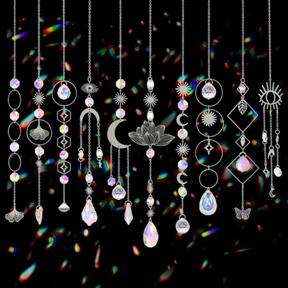 10-Pack Lotus Flower Crystal Suncatchers – Colorful Window Hanging Decor ✨🌈