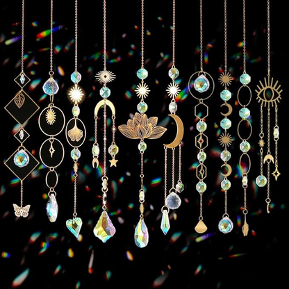 10-Pack Lotus Flower Crystal Suncatchers – Colorful Window Hanging Decor ✨🌈