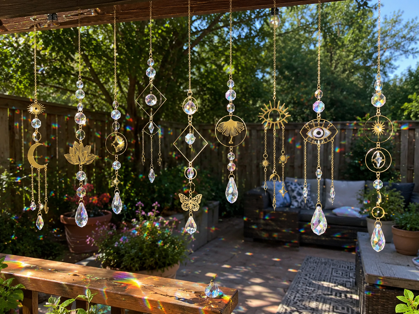 10-Pack Lotus Flower Crystal Suncatchers – Colorful Window Hanging Decor ✨🌈