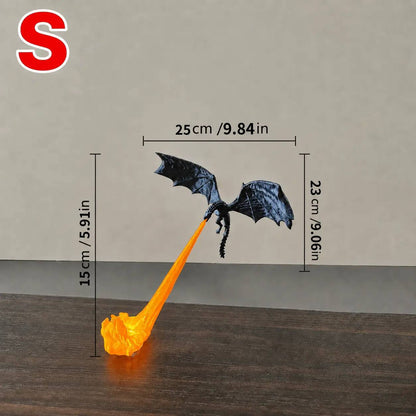 🐉3D Fire-Breathing Dragon LED Display – Fantasy Bookshelf Decor with Glowing Flame