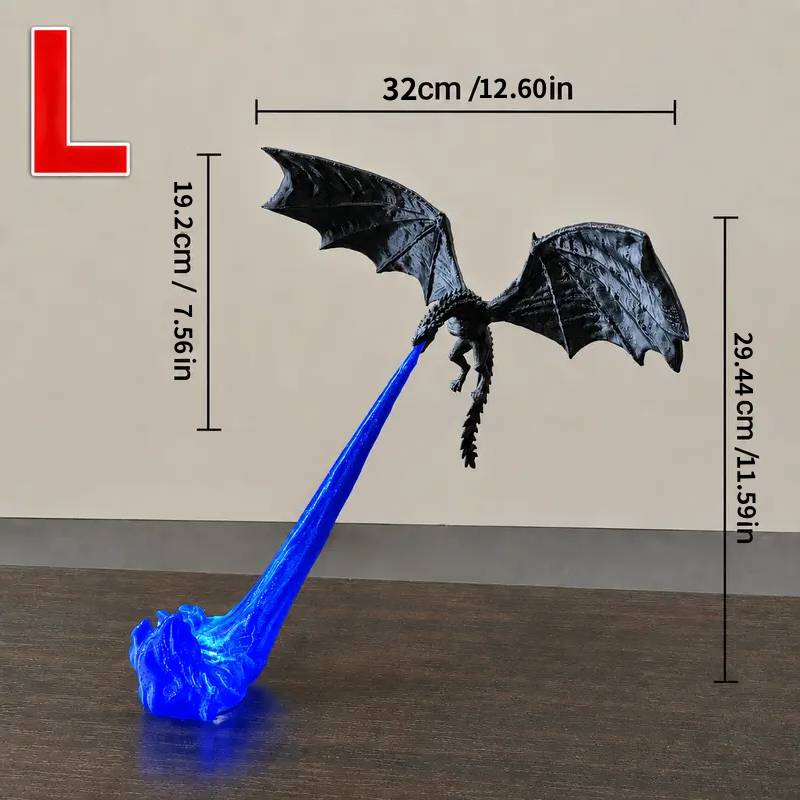 🐉3D Fire-Breathing Dragon LED Display – Fantasy Bookshelf Decor with Glowing Flame