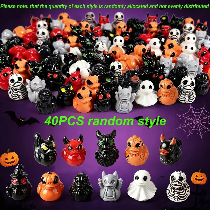 🔥Last Day 50% OFF - Mini Devil Ghost Skull Resin Ducks-Cute Spooky Desktop Decor👻🎃💀