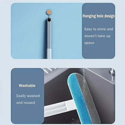 Upgraded Reusable Pet Hair Remover Brush – Extra-Long Handle Lint Cleaner for Dog & Cat Hair, Washable Multi-Surface Tool for Furniture, Bedding, Clothes & Car Interiors