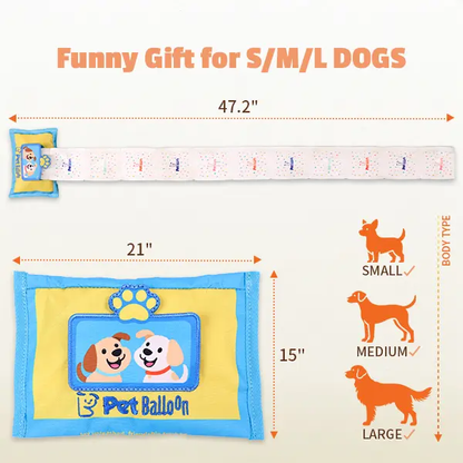 Pet Balloon Snuffle Dog Toy Durable No-Stuffing Wet-Wipe Style Treat Pockets Double Squeakers Extra-Long Tug Design Interactive Pet Balloon Puzzle for All Dog Sizes dog toys squeaky noise dog accessories dog products omega bite dog targetpet corrector tik