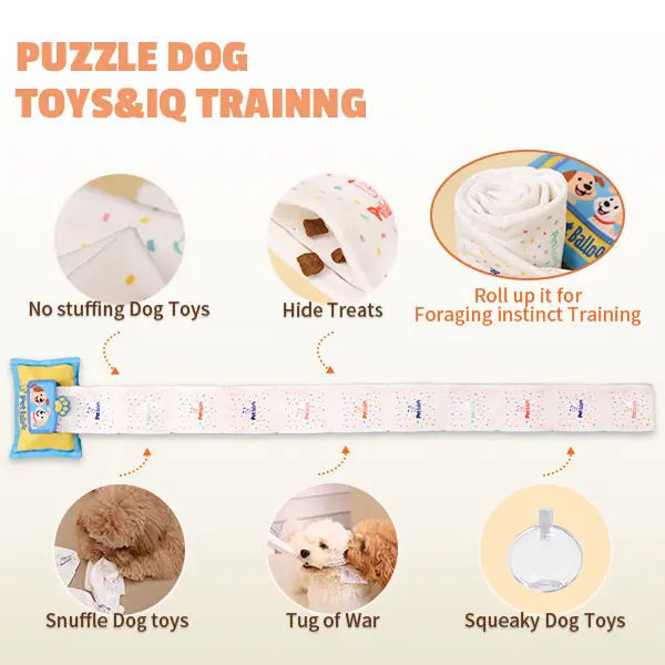 Pet Balloon Snuffle Dog Toy Durable No-Stuffing Wet-Wipe Style Treat Pockets Double Squeakers Extra-Long Tug Design Interactive Pet Balloon Puzzle for All Dog Sizes dog toys squeaky noise dog accessories dog products omega bite dog targetpet corrector tik