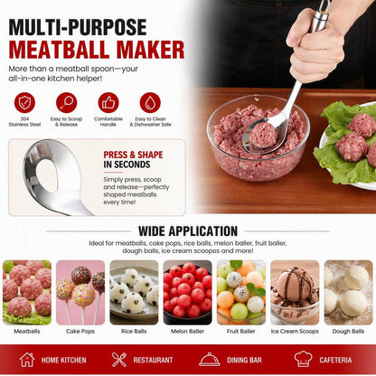 🔥Last Day 50% OFF - 🥩304 Stainless Steel Meatball Scoop Ball Maker Tool🥄
