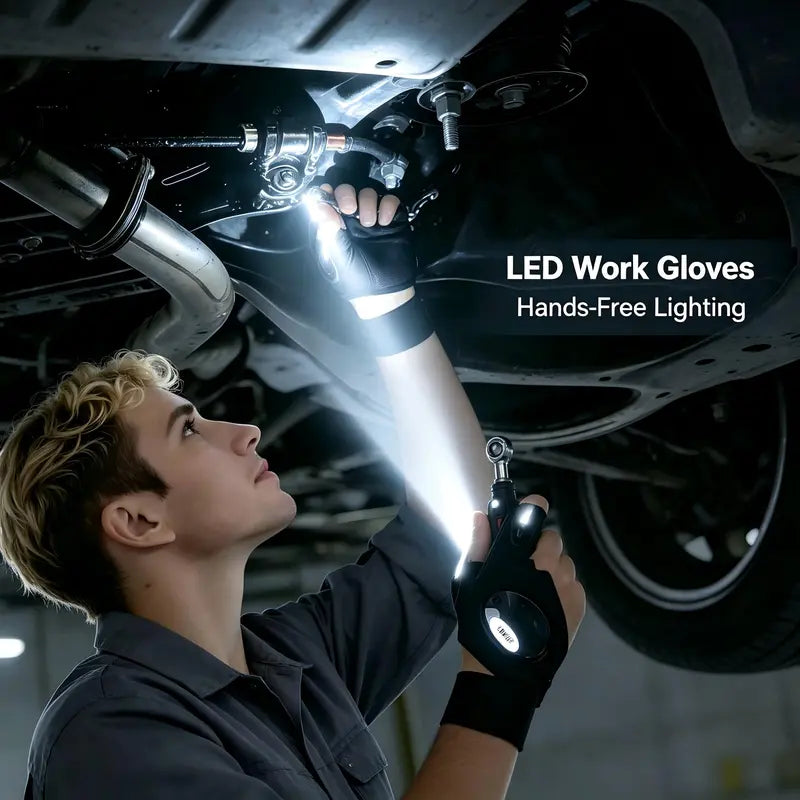 LED Finger Flashlight Gloves, Hands-Free LED Light Gloves for Fishing, Camping, Repair & Outdoor Activities