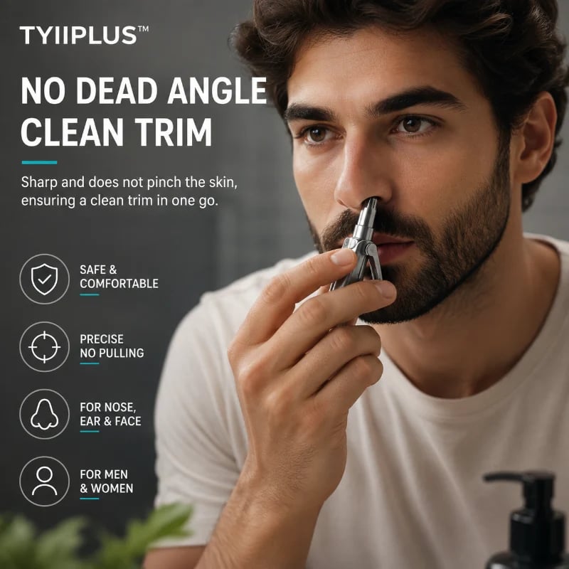💥Buy 1 get 1 free 🔥Manual Nose Hair Trimmer – Stainless Steel 360° Trimmer, Waterproof & No Battery Required