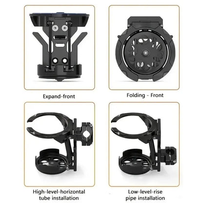 Bike Water Holder, Rotating Bottle Cage, Foldable Cup Mount Adjustable Folding Design, 360 Degree Rotation Support, for Adults Scooter Stroller Cycling Hiking Travel Outdoor Riding