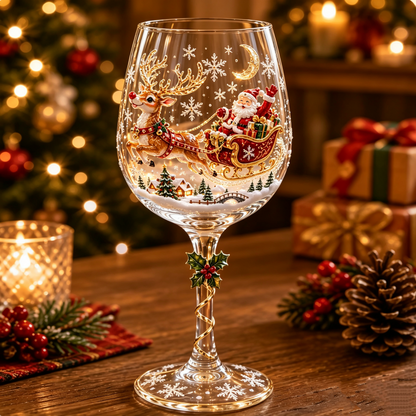 🎄🥂Christmas 3D Wine Glass Collection Gift Box Set