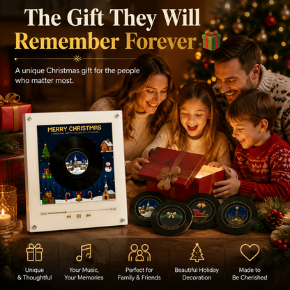 The Christmas Record That Plays Your Favorite Songs 🎄 – NFC Vinyl Music Display with LED & Rotating Disc, Free Shipping 🚚