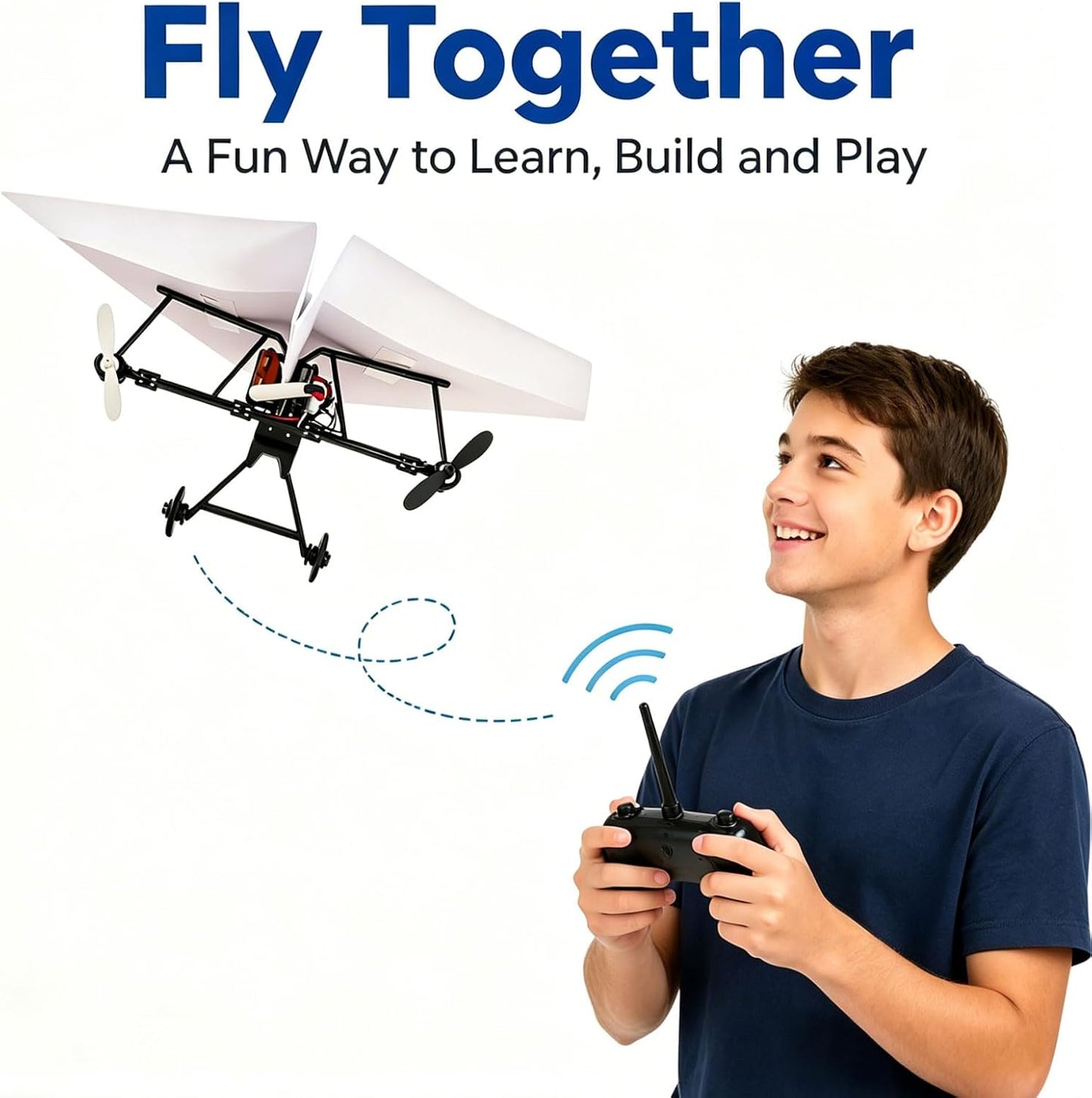DIY RC Paper Airplane Kit 🛩️, Motorized Paper Plane DIY Flying Toy for Hobbyists & Kids