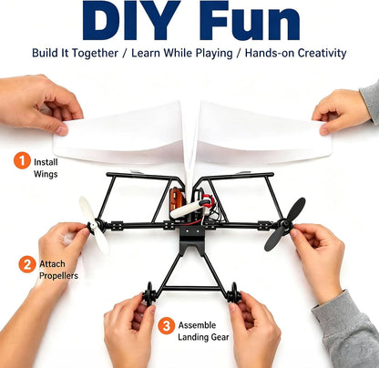 DIY RC Paper Airplane Kit 🛩️, Motorized Paper Plane DIY Flying Toy for Hobbyists & Kids