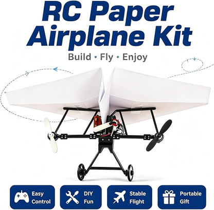 DIY RC Paper Airplane Kit 🛩️, Motorized Paper Plane DIY Flying Toy for Hobbyists & Kids