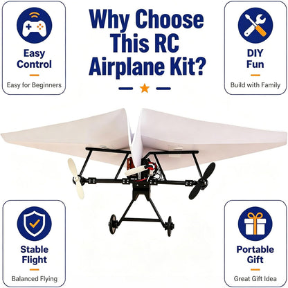 DIY RC Paper Airplane Kit 🛩️, Motorized Paper Plane DIY Flying Toy for Hobbyists & Kids
