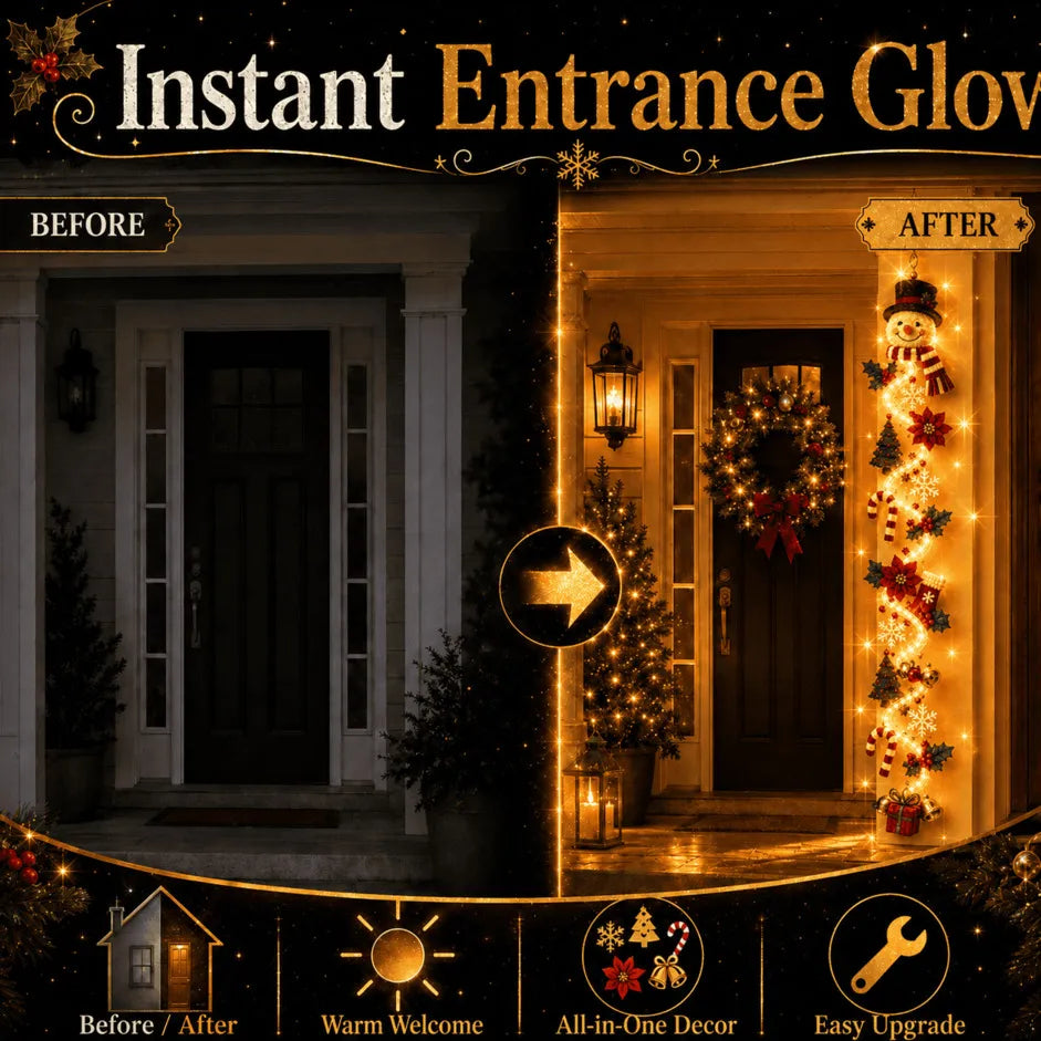 ⏳ Last Day 49% OFF – 🎄MerryCascade Glowing Christmas Door Hanger | 6 Festive Lighted Designs with Warm Glow, Dimensional Details & Space-Saving Vertical Décor ✨