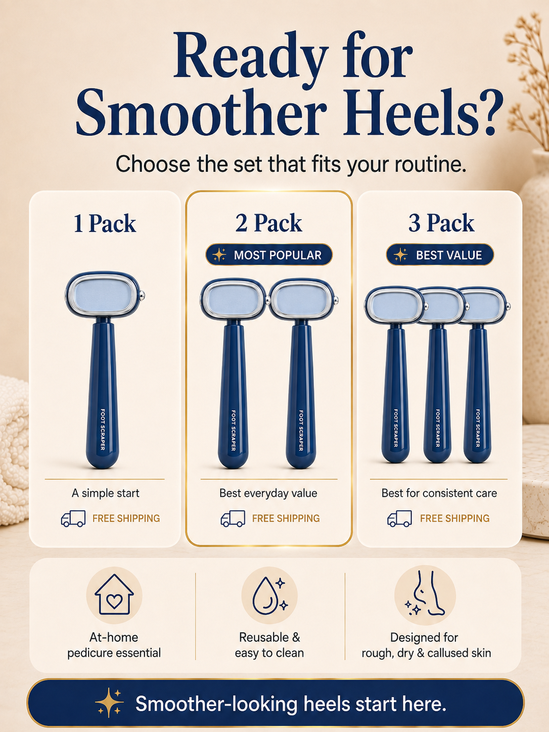 🔥Last Day 50% OFF - Foot Callus Remover for Rough, Dry Heels | At-Home Foot Care