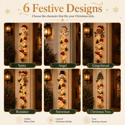⏳ Last Day 49% OFF – 🎄MerryCascade Glowing Christmas Door Hanger | 6 Festive Lighted Designs with Warm Glow, Dimensional Details & Space-Saving Vertical Décor ✨