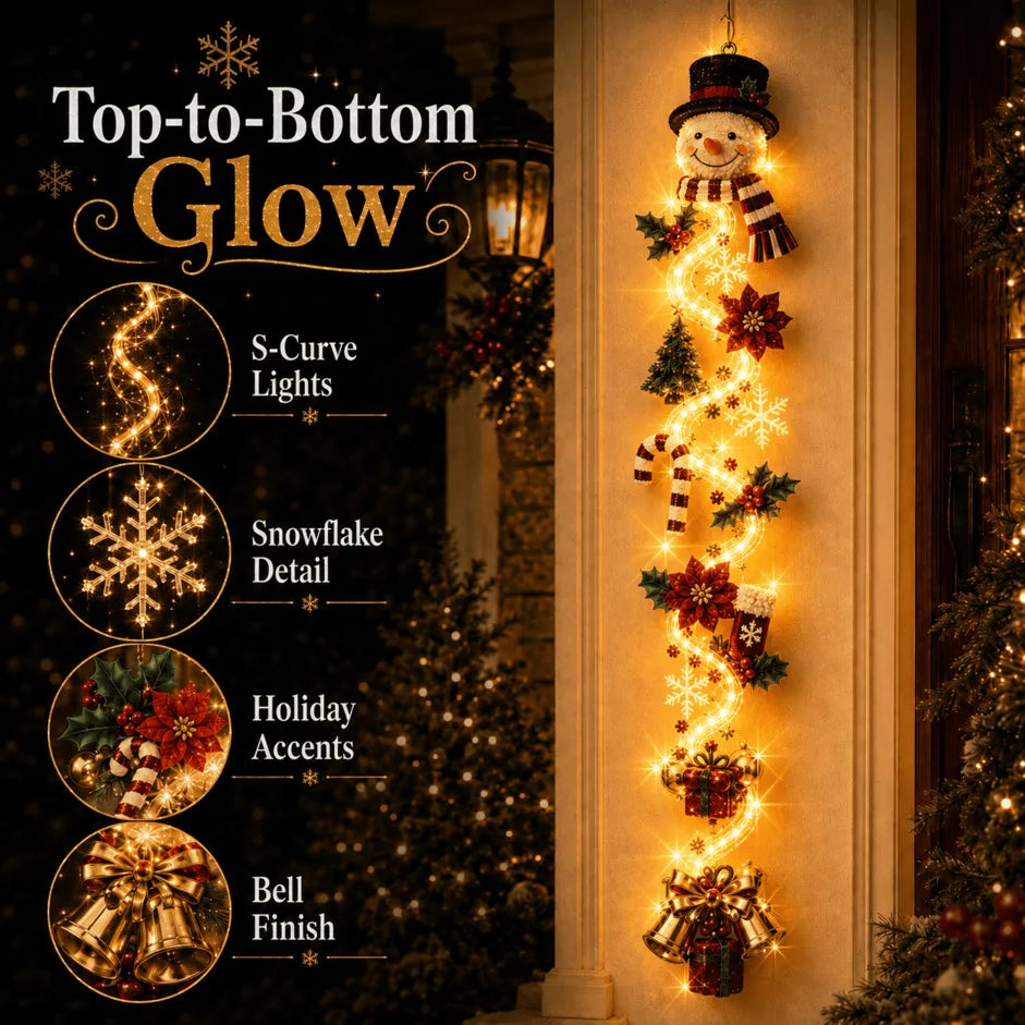 ⏳ Last Day 49% OFF – 🎄MerryCascade Glowing Christmas Door Hanger | 6 Festive Lighted Designs with Warm Glow, Dimensional Details & Space-Saving Vertical Décor ✨