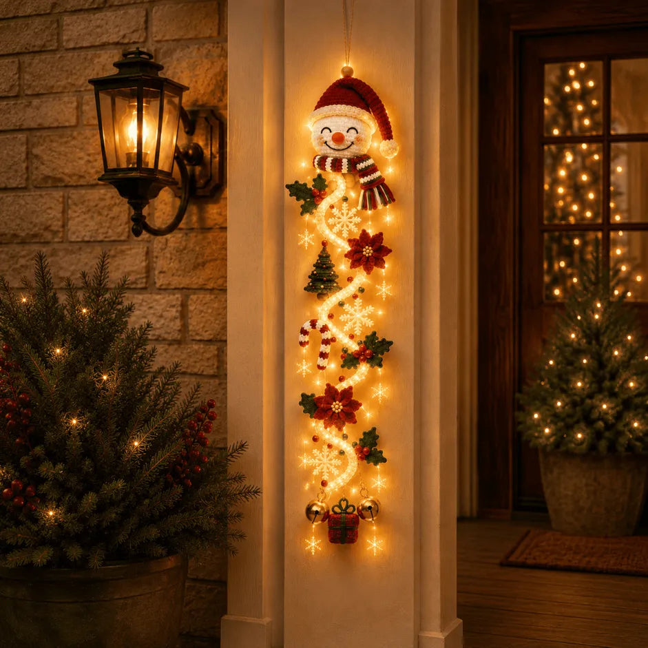 ⏳ Last Day 49% OFF – 🎄MerryCascade Glowing Christmas Door Hanger | 6 Festive Lighted Designs with Warm Glow, Dimensional Details & Space-Saving Vertical Décor ✨