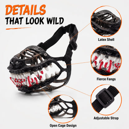 Halloween Scary Dog Muzzle Costume with Bloody Fangs