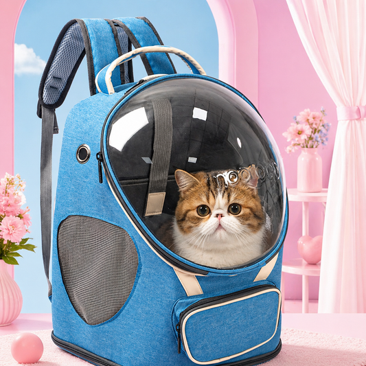 Bubble Window Backpack – Sky Blue Cat & Small Dog Capsule Carrier