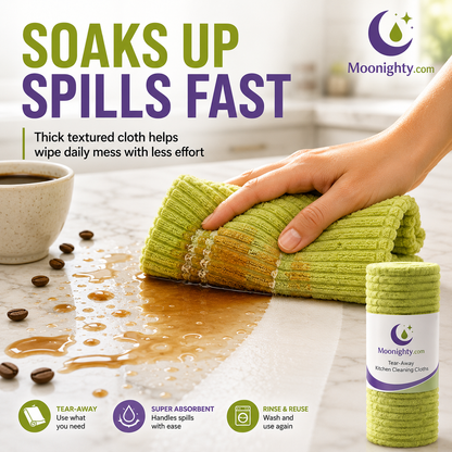 🔥Last Day 50% OFF - 20‑Pack Multipurpose Reusable Tear‑Off Cleaning Cloth Roll 🧽✨