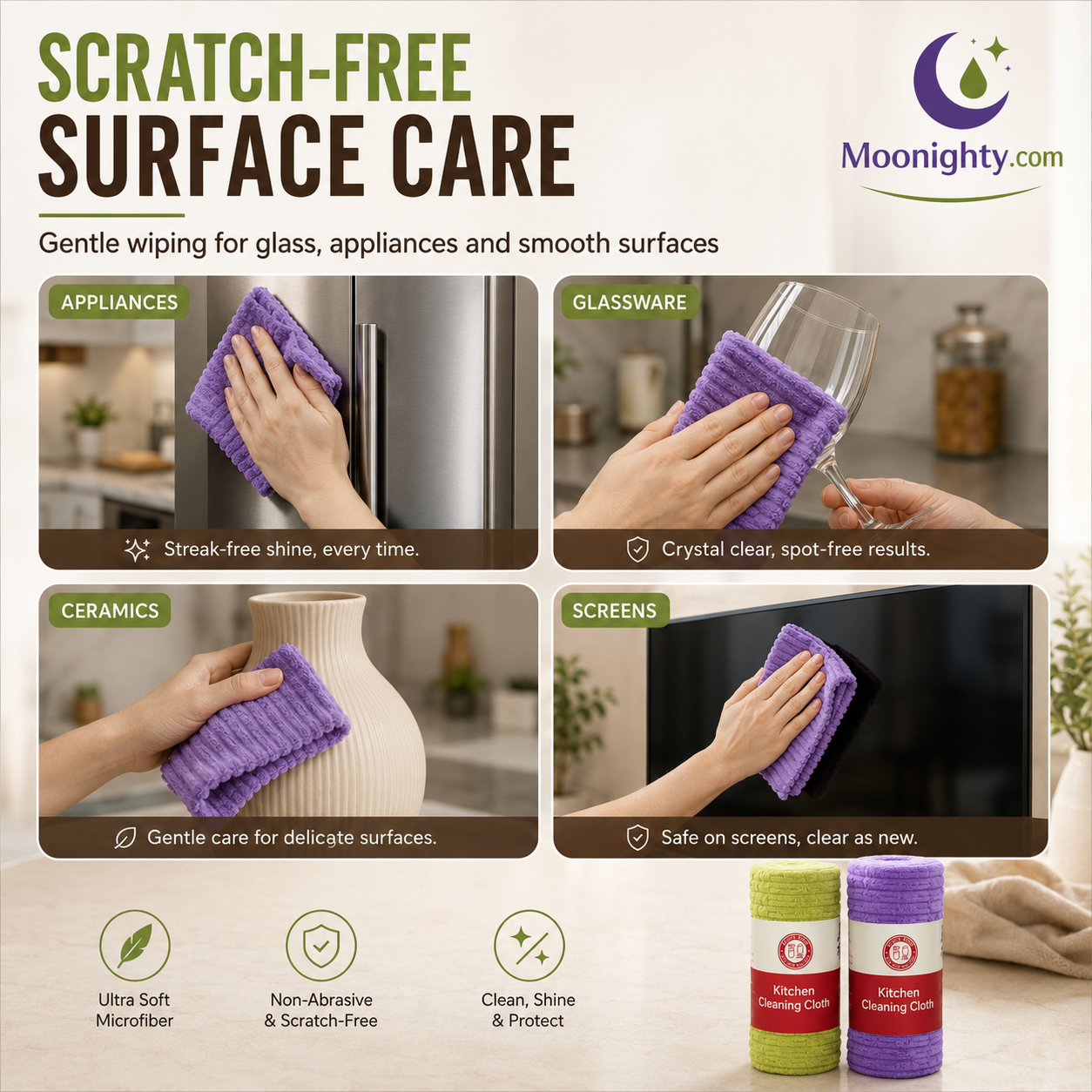 🔥Last Day 50% OFF - 20‑Pack Multipurpose Reusable Tear‑Off Cleaning Cloth Roll 🧽✨