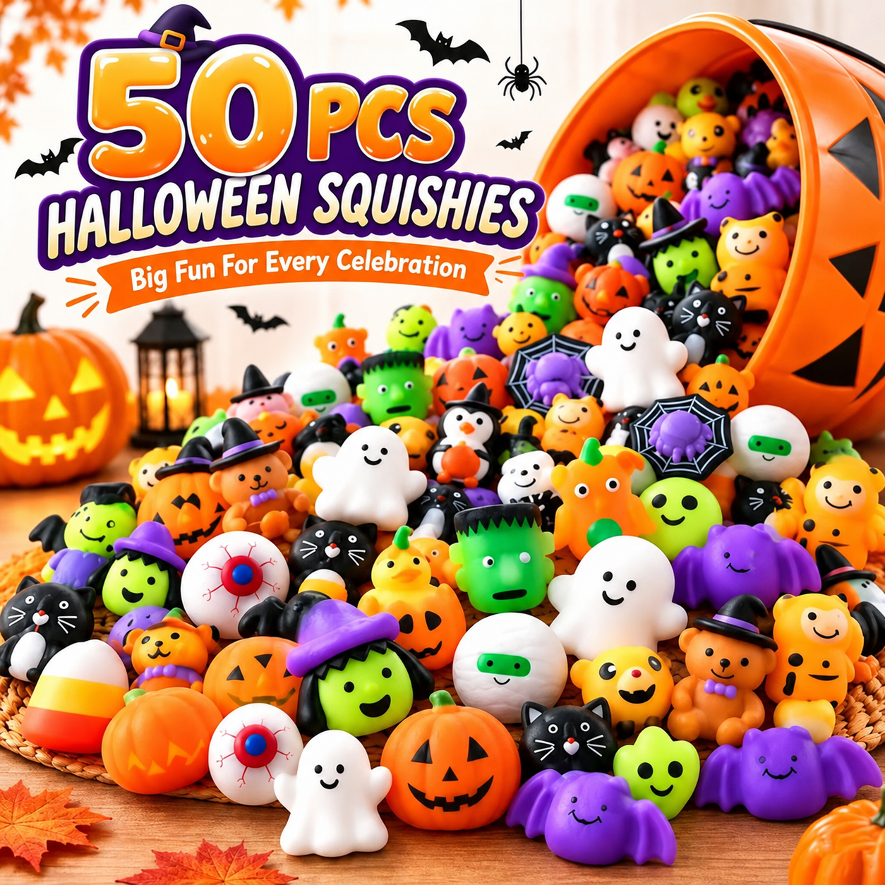 🔥Last Day 50% OFF - 🎃 50PCS Halloween Mochi Squishy Toys