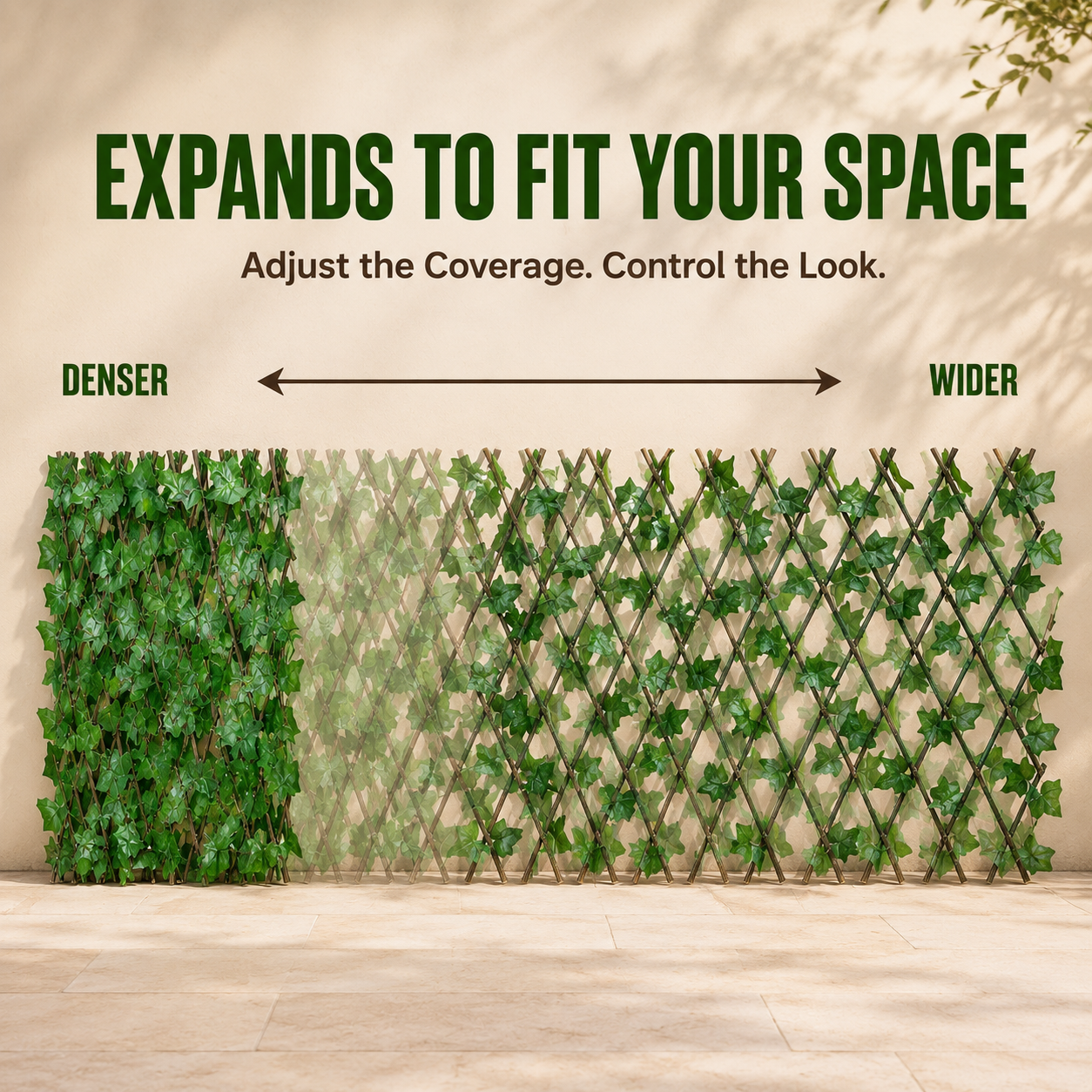 🌿 Expandable Faux Ivy Privacy Fence – Adjustable Greenery Screen for Balcony, Patio, Porch & Garden