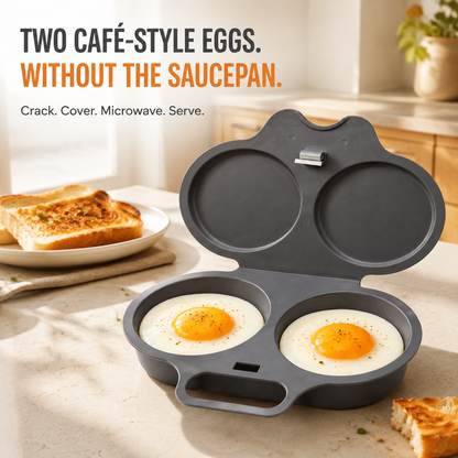 🔥LAST DAY 50% OFF - 🍳 2-Egg Microwave Poacher – Easy Dual-Cavity Breakfast Cooker
