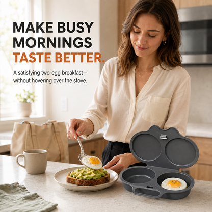 🔥LAST DAY 50% OFF - 🍳 2-Egg Microwave Poacher – Easy Dual-Cavity Breakfast Cooker