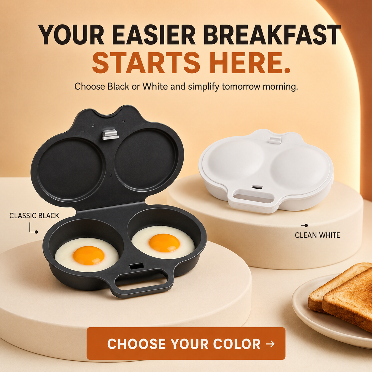🔥LAST DAY 50% OFF - 🍳 2-Egg Microwave Poacher – Easy Dual-Cavity Breakfast Cooker