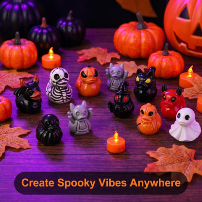 🔥Last Day 50% OFF - Mini Devil Ghost Skull Resin Ducks-Cute Spooky Desktop Decor👻🎃💀
