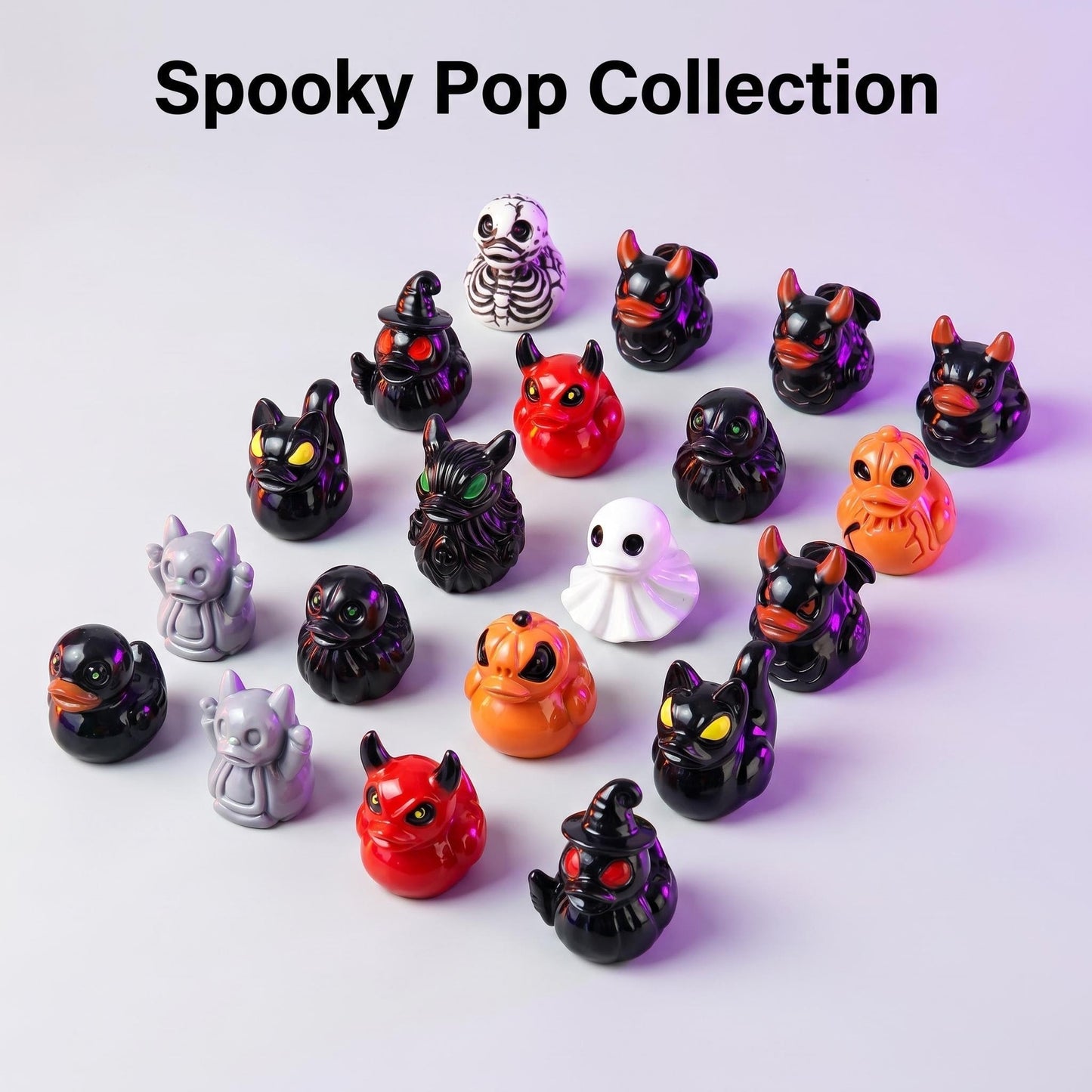 🔥Last Day 50% OFF - Mini Devil Ghost Skull Resin Ducks-Cute Spooky Desktop Decor👻🎃💀