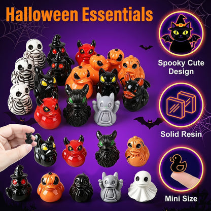 🔥Last Day 50% OFF - Mini Devil Ghost Skull Resin Ducks-Cute Spooky Desktop Decor👻🎃💀