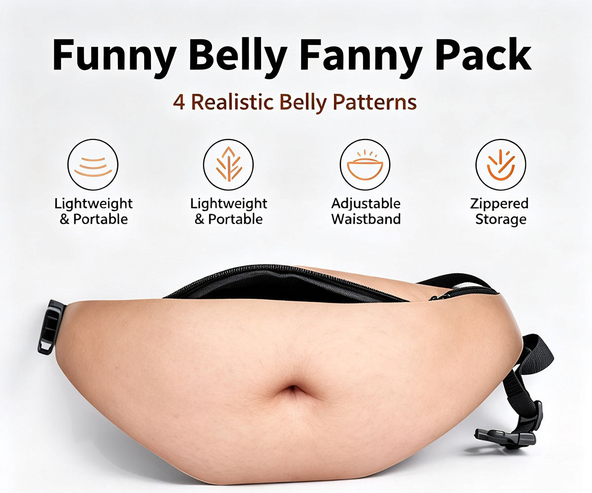 🔥LAST DAY 50% OFF - 😂 Funny Belly Fanny Pack – Realistic Fake Belly Waist Bag