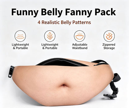 🔥LAST DAY 50% OFF - 😂 Funny Belly Fanny Pack – Realistic Fake Belly Waist Bag