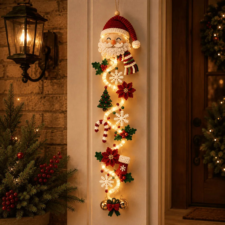 ⏳ Last Day 49% OFF – 🎄MerryCascade Glowing Christmas Door Hanger | 6 Festive Lighted Designs with Warm Glow, Dimensional Details & Space-Saving Vertical Décor ✨