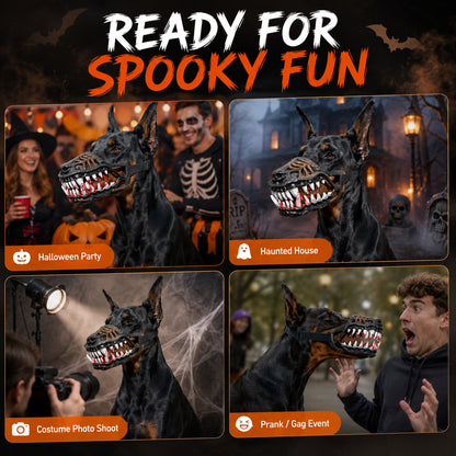 Halloween Scary Dog Muzzle Costume with Bloody Fangs