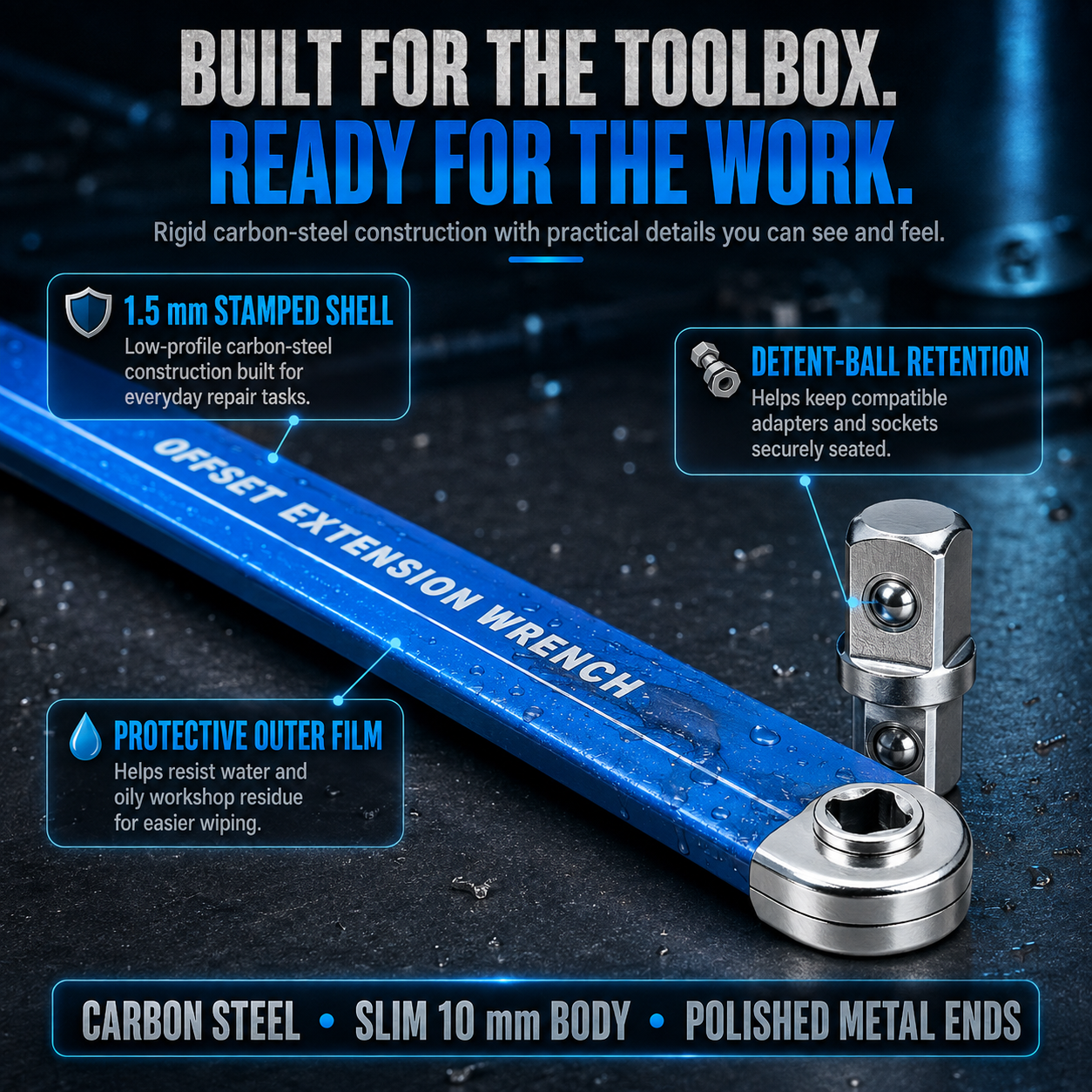 🔥Last Day 50% OFF - ⚡3/8' Offset Extension Wrench Set – Reach Tight Bolts Without Removing Parts