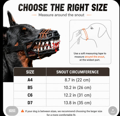 Halloween Scary Dog Muzzle Costume with Bloody Fangs