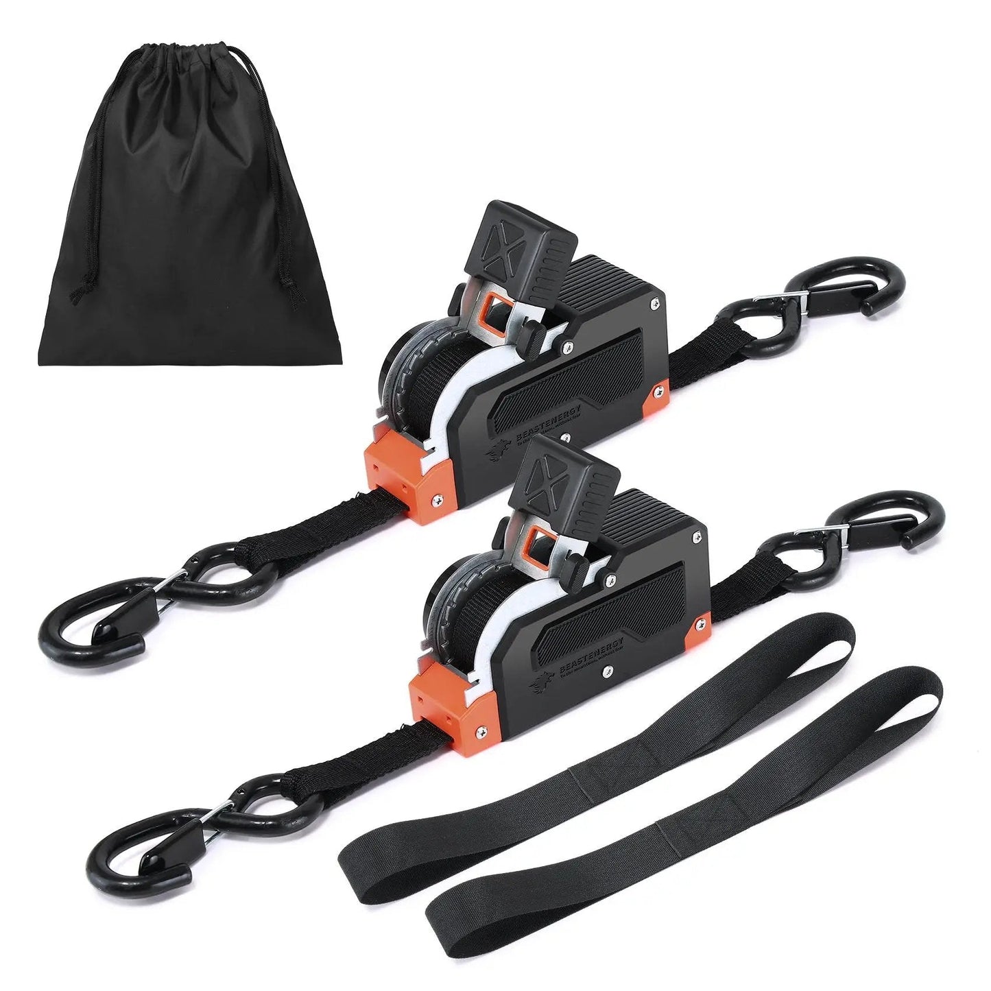 🔥LAST DAY 50% OFF - Dual-End Retractable Tie-Down Ratcheting Straps