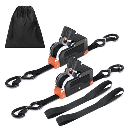 🔥LAST DAY 50% OFF - Dual-End Retractable Tie-Down Ratcheting Straps