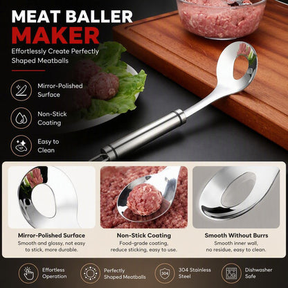 🔥Last Day 50% OFF - 🥩304 Stainless Steel Meatball Scoop Ball Maker Tool🥄